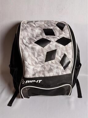 RIP-IT Geometric Sports Backpack Bat Bag Black Gray White